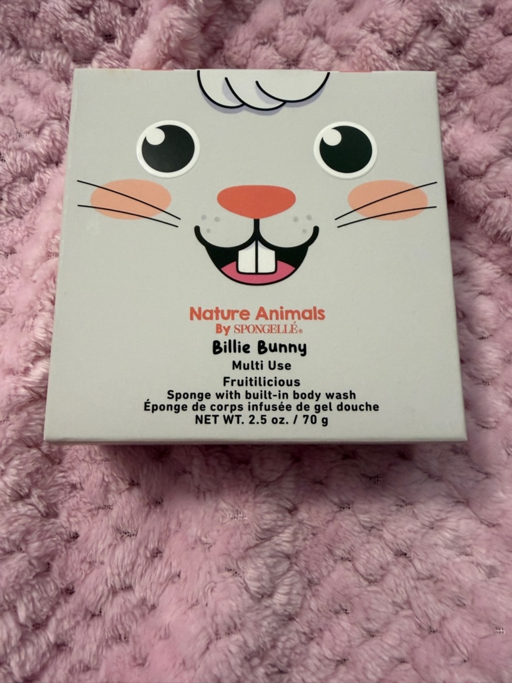 Spongelle Billie Bunny Nature Animals Body Wash Sponge - Pink & White